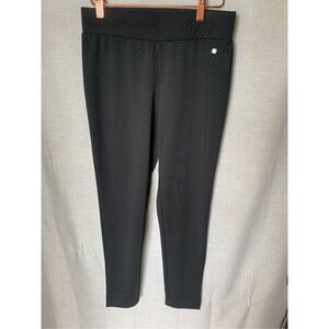 Jones NY Pants Polka Dot Workwear Chic Leggings Black